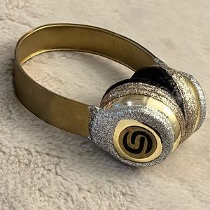 🎧🎄 Gold Sparkly Glittery Headphone Headset Gamer Music Christmas Ornament